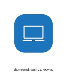 Laptop computer icon vector isolated on a square background