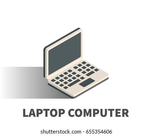 Laptop computer icon, vector symbol in isometric 3D style isolated on white background.
