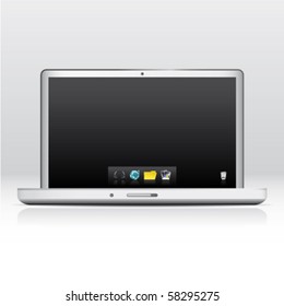 laptop computer with icons