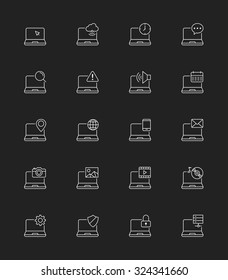 Laptop Computer icons, Thin line - Vector Illustration 