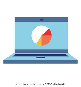 laptop computer with infographic