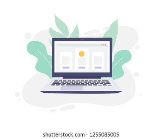 Laptop computer isolated icon. Laptop flat illustration.