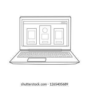 Laptop computer isolated icon. Laptop flat illustration.