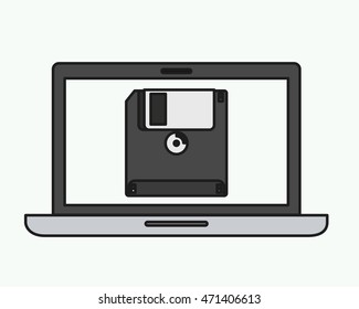 laptop computer isolated icon vector illustration design