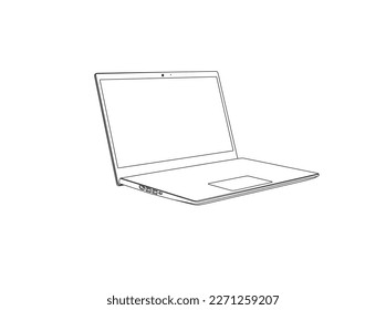 Laptop-Computer einzeln mit Vektorgrafik.