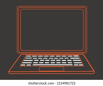 Laptop-Computer einzeln auf grauem Hintergrund