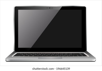 laptop computer isolated on white. Flat design vector illustration concepts.  