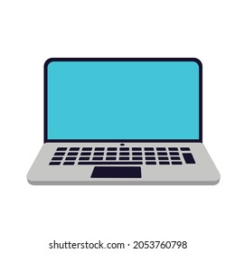 Laptop computer isolated on white. Vector notebook pc. Computer design. 