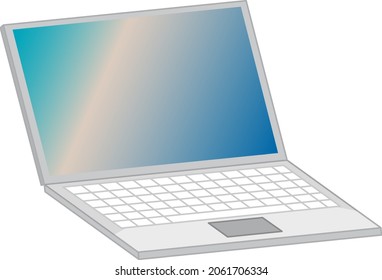 Laptop computer isolated on white background illustration