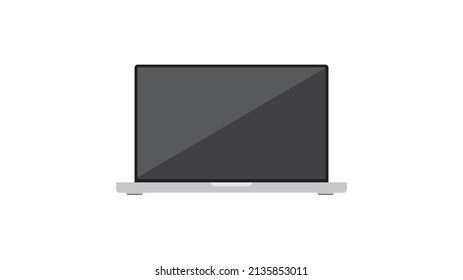 Laptop computer isolated on white background ,  Flat Modern design , Illustration Vector  EPS 10