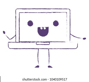 laptop computer kawaii character