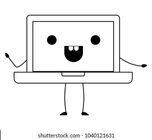 laptop computer kawaii character