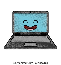 laptop computer kawaii character