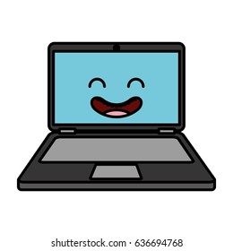 laptop computer kawaii character