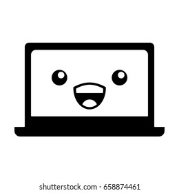 laptop computer kawaii character