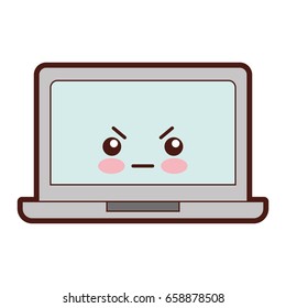 laptop computer kawaii character