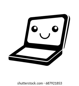 laptop computer kawaii character