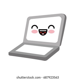 laptop computer kawaii character