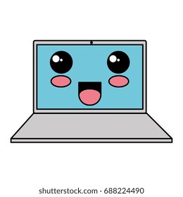 laptop computer kawaii character