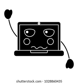 laptop computer kawaii character device