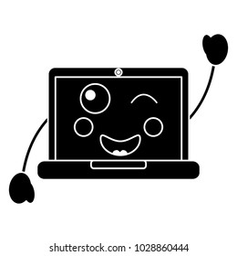laptop computer kawaii character device