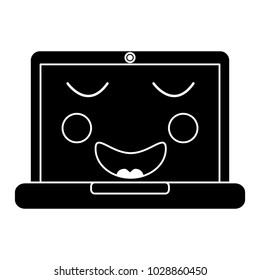 laptop computer kawaii character device