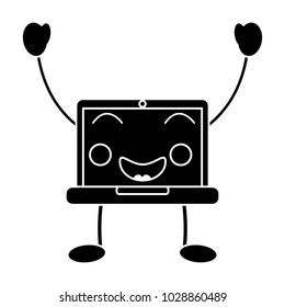 laptop computer kawaii character device