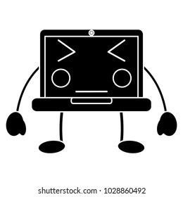 laptop computer kawaii character device
