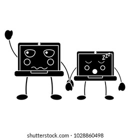 laptop computer kawaii character device