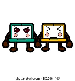 laptop computer kawaii character device