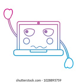 laptop computer kawaii character device