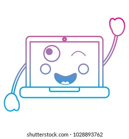 laptop computer kawaii character device