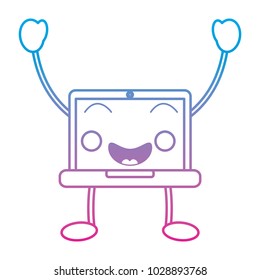 laptop computer kawaii character device