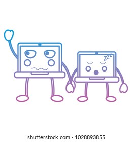 laptop computer kawaii character device