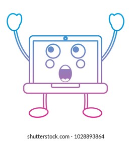 laptop computer kawaii character device