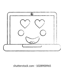 laptop computer kawaii character device