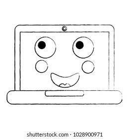 laptop computer kawaii character device