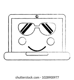 laptop computer kawaii character device