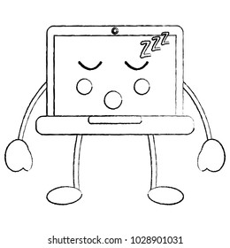 laptop computer kawaii character device