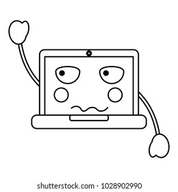 laptop computer kawaii character device