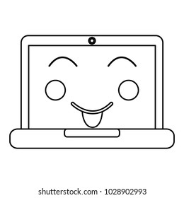 laptop computer kawaii character device