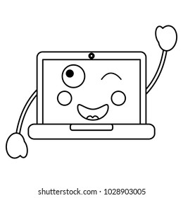 laptop computer kawaii character device