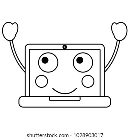laptop computer kawaii character device