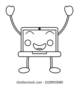 laptop computer kawaii character device