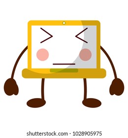 laptop computer kawaii character device