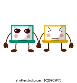 laptop computer kawaii character device