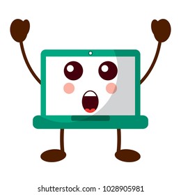 laptop computer kawaii character device