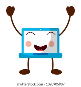 laptop computer kawaii character device