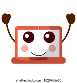 laptop computer kawaii character device