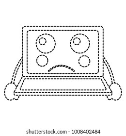 laptop computer kawaii character screen